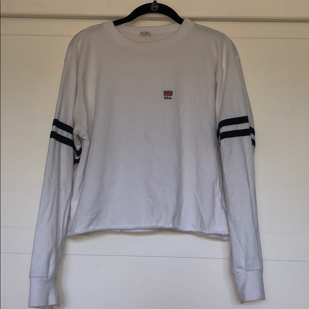 Cropped white USA shirt